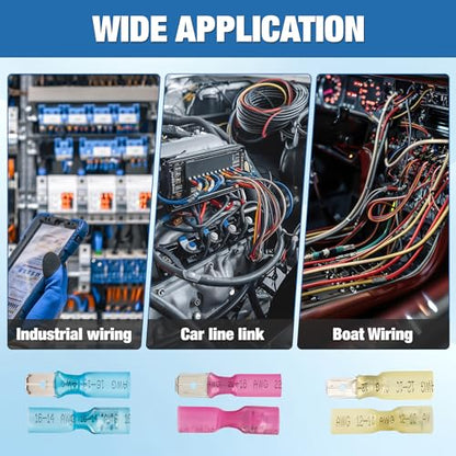 380PCS Heat Shrink Male & Female Spade Connectors Kit