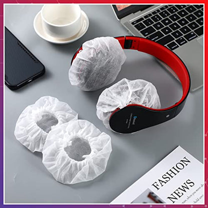 500 Pcs Disposable Headphone Covers, Non-Woven Sanitary Headphone Hygiene Covers for Over-Ear Headphones (8-11cm), Ideal for Gyms, Salons, Call Centers & Shared Headsets, White