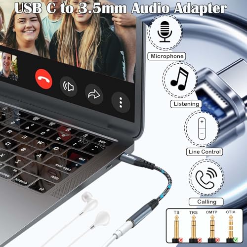 USB Type C to 3.5mm Female Headphone Jack Adapter - style: 1 Pack Adapter
