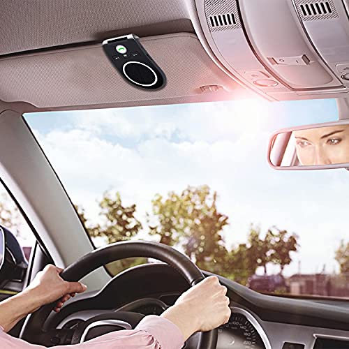 Bluetooth 5.0 Speaker for Car, Handsfree Cell Phone Car Kit | Support Siri Google Voice Assistant, Built in Microphone&3W Speaker for Handsfree Calls, GPS, Music