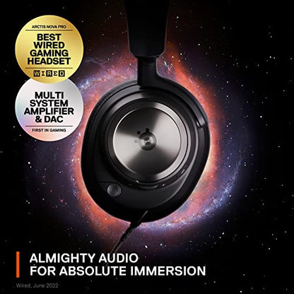 SteelSeries Arctis Nova Pro Multi-System Gaming Headset - Premium Hi-Fi Drivers, Hi-Res Audio - 360° Spatial Audio - GameDAC Gen 2 - ESS Sabre Quad-DAC - Stealth Retractable Mic - PC, PS5, PS4, Switch - style: Nova Pro PC | PlayStation