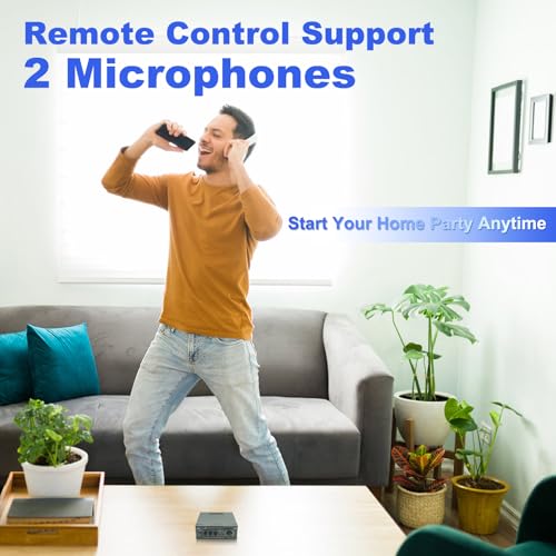 AK45 Stereo Home Audio Amplifier, 5.0 Mini Bluetooth Receiver, 300W *2 Blutooth HiFi Stereo Power Amplifier 2.0 Channel RMS 40W x 2 Home Stereo System with Remote Control Amp W/MIC,USB, RCA,FM Radio