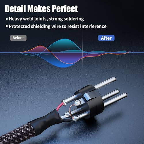 SMALL-EYE XLR Mic Cable 25 ft 6-Pack, Braided 3-Pin Male to Female | Balanced Audio, Dual Shielded, Flexible Braided Jacket, Studio and Live Sound - size: 25 Feet
