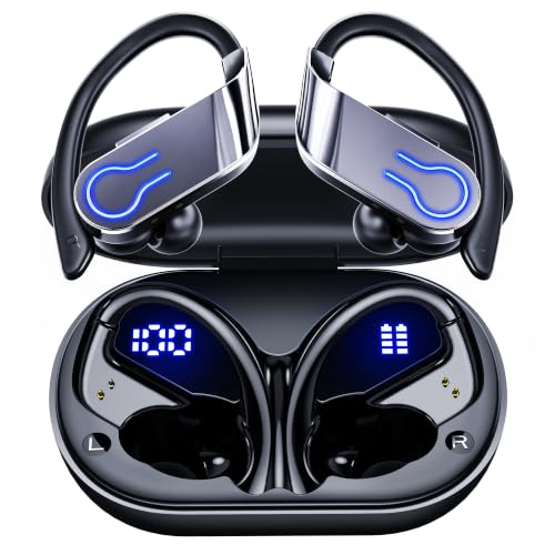 CoolJumper Wireless Bluetooth Earbuds 120H Playtime Bluetooth 5.3 Ear Buds for Sports, Hi-fi Stereo Earphones with LED Display Charging Case, Headphones for Running/Workout Audifonos inalambricos