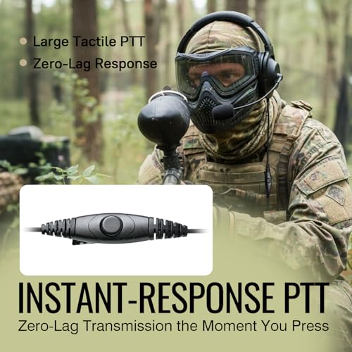 Single Side Noise Cancelling Headset Overhead Radio Headphone with Boom Mic PTT for Kenwood 2 Pin for Baofeng UV-5R AR-152 UV-82HP BF-F8HP BF-888S Archsell AR-5 Retevis RT17 RT21 RT27