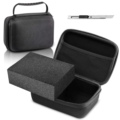 Relaxweex Hard Case with Foam, 7.1 X 4.7 X 3.1 Inch, Black | EVA Waterproof Shockproof Case, Customizable Foam for Camera Electronics Instruments, Digital Products, with Knife - color: Black, size: 7.1 x 4.7 x 3.1 inch