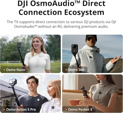 DJI Mic Mini (2 TX + 1 Mobile RX), Ultralight, Active Noise Cancelling | Wireless Lavalier Microphone for iPhone 17/16/15 & Android/PC/Tablet, Plug-and-Play, 300m Transmission, Youtube, Vlog - style: Mic Mini (2 TX + 1 Mobile RX)