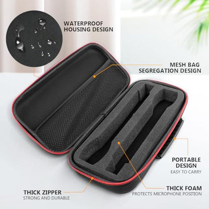 Microphone Case Double Mic Slots Storage Bag Mic Protective Bag for Outdoor Travel