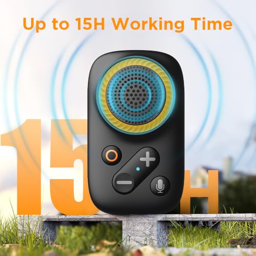Wearable Bluetooth Speaker Built in Mics for Hands Free Call/Voice Assistant Clip on Portable Small Wireless Speakers Ipx7 up to 15H Playing for Work/Cycling/Outdoor/Sports/Hiking/Golf
