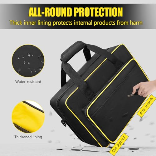 Audio Mixer Case 0.4 Inch Padded DJ Mixer Bag Travel Padded Case for Audio Mixers, DJ Controllers & Equipment Compatible with RODECaster Pro,RODECaster Pro II,TC-Helicon GoXLR (16.5''Lx12.2''Wx7.5''H) - color: Mixer Bag(Black&Yellow)