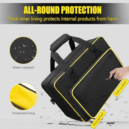 Audio Mixer Case 0.4 Inch Padded DJ Mixer Bag Travel Padded Case for Audio Mixers, DJ Controllers & Equipment Compatible with RODECaster Pro,RODECaster Pro II,TC-Helicon GoXLR (16.5''Lx12.2''Wx7.5''H) - color: Mixer Bag(Black&Yellow)