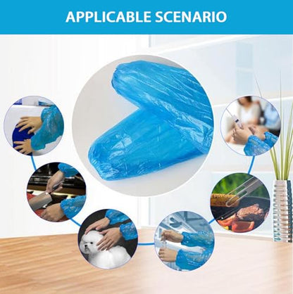 Disposable Oversleeves Covers, 200PCS Plastic Arm Sleeves Covers for Painting Repairing Cleaning Tattooing - Clear - color: Transparent