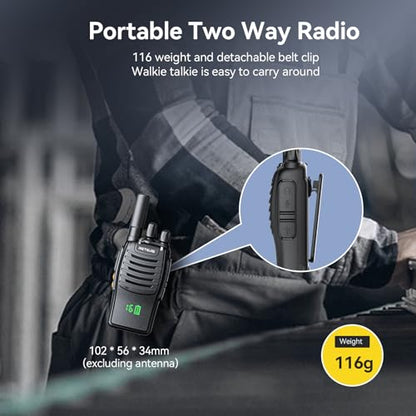 Retevis H777H Two Way Radios Rechargeable, Compact Walkie Talkie (20 Pack) | Business FRS Radios for School, Events, Intuitive Power Channel Display, USB-C, Emergency Alarm, Flashlight, Ready to Use