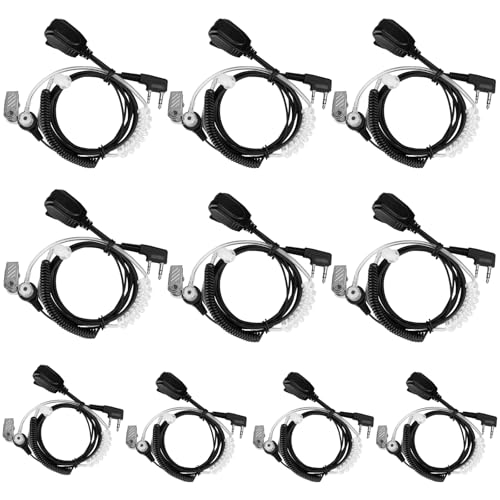 Retevis Walkie Talkie Earpiece, for RT22/RT68/RT21/H777/RT19/RT15 | Acoustic Tube, Coil, Compatible with Pxton, Baofeng, Kenwood 2 Way Radio, Security Walkie Talkie Headset(10 Pack)