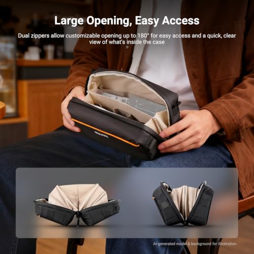 NEEWER Tech Pouch, Splashproof Tech Organizer Storage Case Travel Carry Bag with Multi Compartments Shoulder Strap for Electronics Photography Accessories SD Card Battery Cable Cord Charger, PB024 - style: Pb024