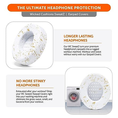 WC SweatZ Studio - Patented Covers for Beats Studio 3 (A1914) & 2 (B0500) | Made by Wicked Cushions | Made with Premium Silicone | Also fits B0501 | Gold Marble - color: Gold Marble