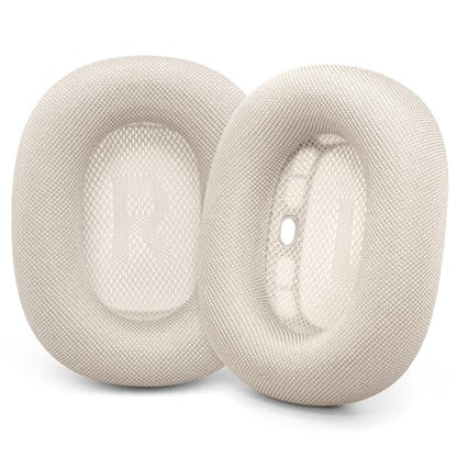 GEVO Upgraded Ear Cushions Replacement Earpads for AirPods Max 1 & 2 Headphones, Mesh Fabric Ear Pads Ear Covers Cups with Memory Foam and Magnet for AirPods Max 1 & 2 (Starlight) - color: Starlight