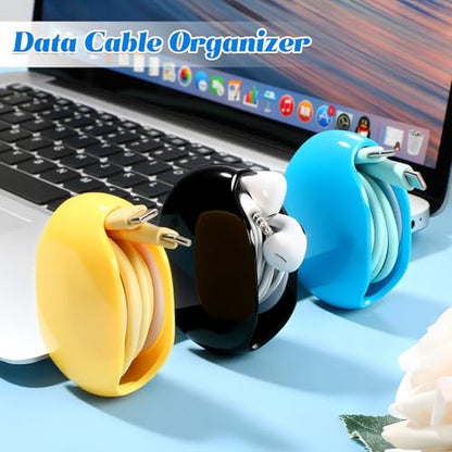 Automatic Cord Reel, Retractable Hidden Cable Reel, for USB Cable Headset Cord Charger Cable for Travel and Organization (3PCS)