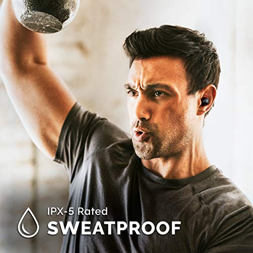 Back Bay Audio Sweatproof Wireless Bluetooth Earbuds,130 Hour Battery Life | Wireless Earbdus for iPhone, Android, Mini Charging Case, TWS Headphones with Microphone, Gift for Runners