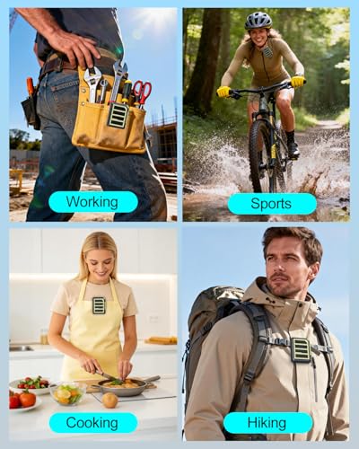 Wearable Bluetooth Speaker Mini Clip On Wireless Speaker, IPX5 Waterproof, 25H Playtime, Built in Mic for Hands Free Calls & Music, Ultra Portable Small Bluetooth Speakers for Outdoor & Jobsite Use