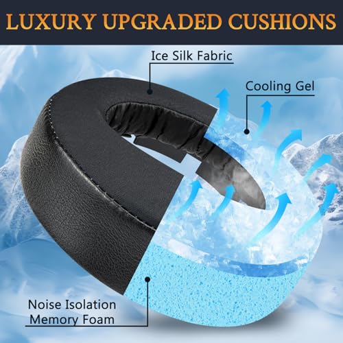 SOULWIT Cooling-Gel Ear Pads Cushions for Sony Platinum Wireless PlayStation PS4 Headset, Replacement Earpads for 2018 Version, Headphone Model CECHYA-0090 (CG Black)