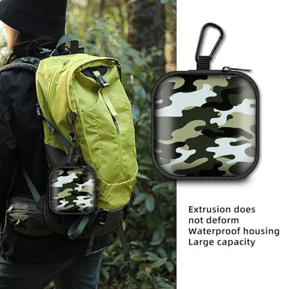 Square Data Cable Earbud Charger Coin Storage Bag Shockproof and Drop-Proof EVA Material Compatible with AirPod(Camouflage) - color: camouflage