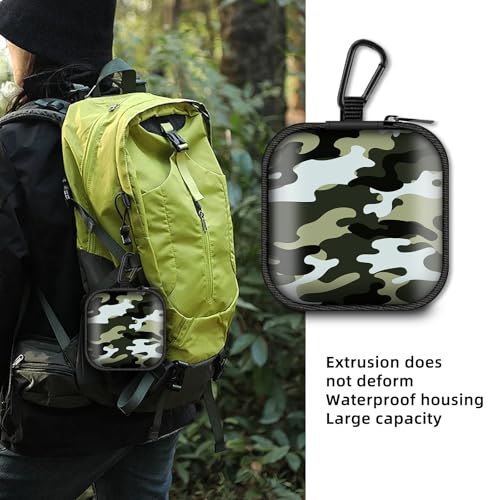 Square Data Cable Earbud Charger Coin Storage Bag Shockproof and Drop-Proof EVA Material Compatible with AirPod(Camouflage) - color: camouflage