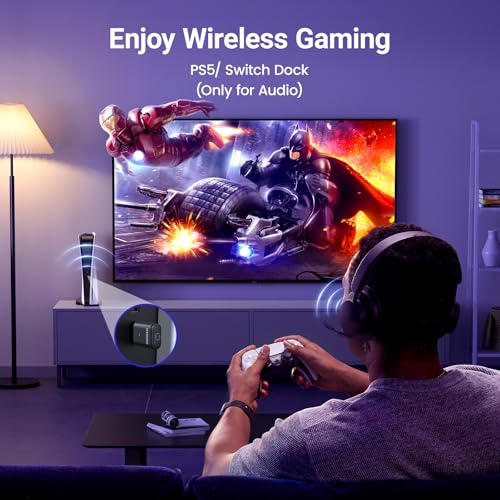 UGREEN USB-C Bluetooth Adapter for PS5 with APTX Low Latency/aptX-Adaptive | Bluetooth 5.3 Audio Adapter, Wireless Audio Transmitter to Connect Wireless Headphones/Earbuds