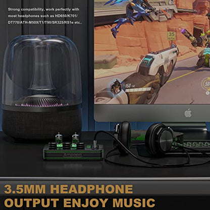 A1 Vacuum Tube Phono Preamp, Headphone Amp, Hi-Fi Audiophile Preamplifier for MM Turntable Record Player with Tone Control for Home Stereo Audio System