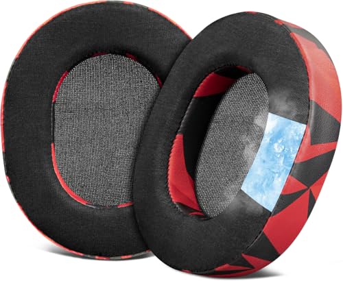 SOULWIT Earpads for SteelSeries Arctis 1/3/5/Arctis 7/7+/7P/7P+/7X/7X+/9/9X/Pro/Prime(Do Not Fit Any Arctis Nova) Headset, Cooling Gel Ear Pads Cushions with Ice Silk Fabric - Red Storm - color: Red Storm