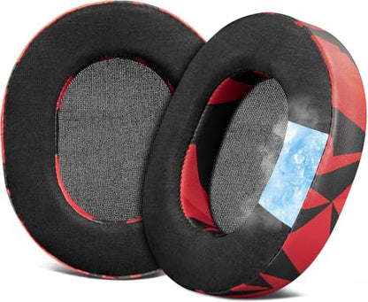 SOULWIT Earpads for SteelSeries Arctis 1/3/5/Arctis 7/7+/7P/7P+/7X/7X+/9/9X/Pro/Prime(Do Not Fit Any Arctis Nova) Headset, Cooling Gel Ear Pads Cushions with Ice Silk Fabric - Red Storm - color: Red Storm