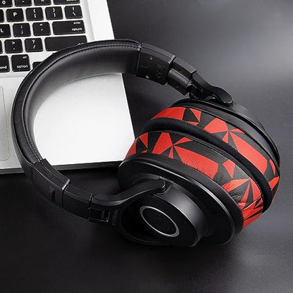 SOULWIT Earpads for ATH M50X/M40X, HyperX Cloud 2/3/Alpha, MDR-7506, Arctis 7/9/5/Nova 7/Pro Wired, G Pro X, Sennheiser HD280, Razer Kaira/Barracuda/Kraken Series, Turtle Beach Stealth,Cooling Gel-R S - color: Red Storm