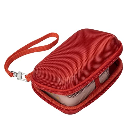 Ginsco Case for JBL Go 4 and Go 3- Ultra-Portable, Waterproof and Dustproof Bluetooth Speaker, for Go 3 - Mini Bluetooth Speaker, Travel Carrying Hard Case with Detachable Strap (Red) - color: Red