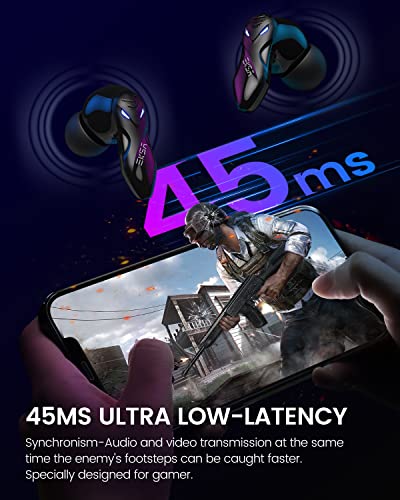 EKSA Wireless Gaming Earbuds, Bluetooth Headphones for Mobile Gaming, Switch, Music - 38ms Ultra Low Latency - 36 Hours Playtime - Game/Music Mode - Built in Mic - Noise Isolation