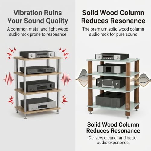 Glass HiFi Audio Rack, 1-4 Tier Vibration Isolation Stand - color: White, size: 3 tier