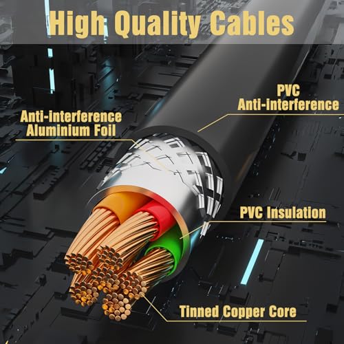 3.5mm Multi Headphone Splitter, 3.5mm Splitters 1 to 6 Ways 1/8inch TRS Male to 6 Female Multiple Headphone Jack Splitter Audio Splitters Cable Headphones Cord for Earphone Headset Laptop Phone, 1.5FT