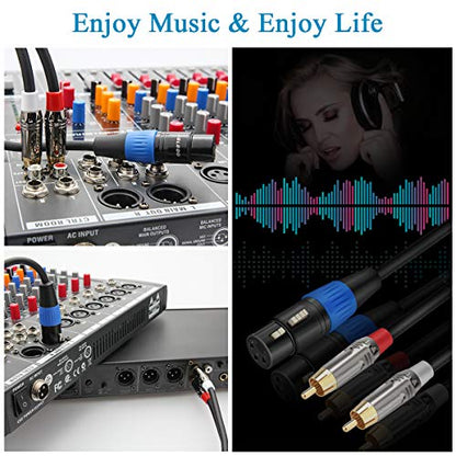 JOLGOO 언밸런스 XLR 암 - 듀얼 RCA Y 스플리터 브레이크 아웃 케이블, XLR 암 1개 - RCA 수 Y 브레이크 아웃 케이블 어댑터 코드, 1m(3.3피트) - size: 3.3 Feet, style: XLR 암 - 듀얼 RCA 수