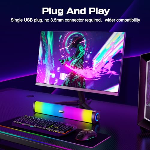 OFFSIR Computer Speakers for Desktop, Gaming Speakers with Touch Lights PC Speakers with Surge Clear Sound, USB Powered for Computer Desktop PC Laptop Monitor