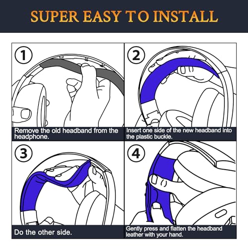 SOULWIT Headband for Sony Gold Wireless PlayStation PS4 2014 Version (Model CECHYA-0083) Headsets, Replacement Headstrap Pad Repair Part - Blue - color: Blue