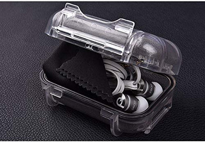 V-MOTA HSA Transparent boxs Ear Bud Earphone Headset Headphone Case Mini Storage Carrying Pouch Bag Waterproof Box Suitcase Carry case (Transparent)