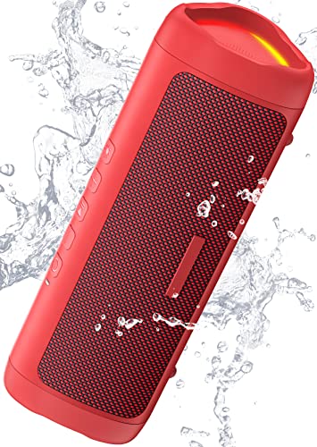 Bluetooth Speaker, 20W HD Sound, Portable Wireless, IPX5 Waterproof, Up to 24H Playtime, TWS Pairing, for Home/Party/Outdoor/Camping/Beach Essentials, Electronic Gadgets, Birthday Gift (Red) - color: Red