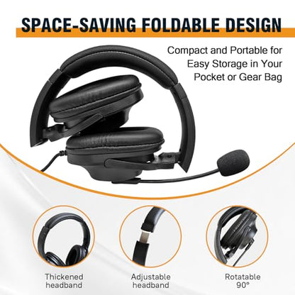 Renastar Walkie Talkie Earmuff Overhead Earpiece with VOX for Kenwood K1 Baofeng UV-5R UV-82 UV-82HP BF-888S BF-F8HP AR-152 AR-5 Arcshell Retevis RT17 RT18 RT19 RT21 RT22 RT27 RT68 RB26