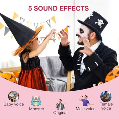 Karaoke Machine for Kids, Portable Bluetooth Speaker with Wireless Microphone & LED Lights, Magic Voice Effects, for Girls Christmas Home Party (Baby Pink) - color: Baby Pink