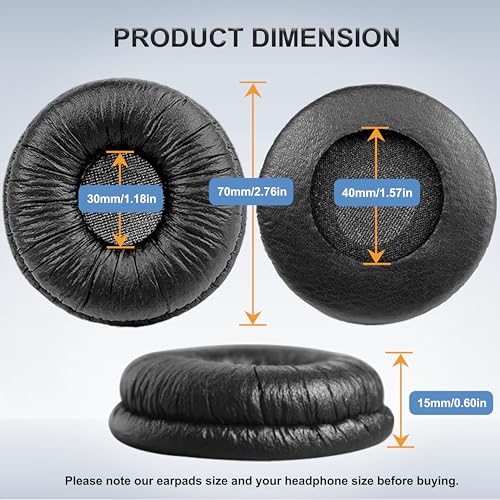 70MM Earpads Replacement Ear Pads for Sony Headphones Ear Cushions (2 Pack) | Work for Sony MDR-ZX100 ZX110 ZX110NC WH-CH500 CH520 CH510 V150 V250 V200 JBL Tune 450BT 500BT 510BT 660NC Headsets