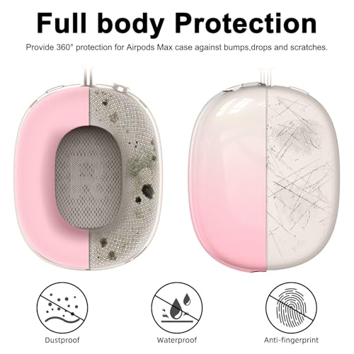 Silicone Case Cover for AirPods Max 2/AirPods Max Headphones, Gradient Pink - color: Pink-TMJB