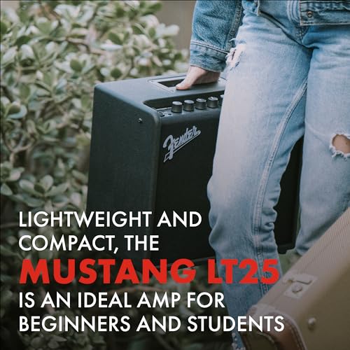 Fender Mustang LT25 Guitar Amplifier, 25-Watt Combo Amp with 8" Speaker | 25 Watt Digital Modeling Combo Amp with 8 Speaker, 30 Presets, Color Display, USB and Headphone Output