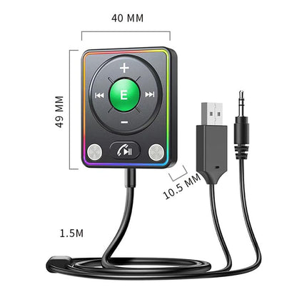 Bluetooth 5.4 Magnetic AUX Car Adapter - color: Green