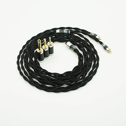 PENON Space 4 Shares 133 Cores OFC Silver-Plated Wires HiFi Audiophile Wired Earphone Replacement Cable IEM Upgrade Cable with 3-in-1 Detachable Plugs for FAN3 (2Pin 0.78mm) - size: 2Pin 0.78mm