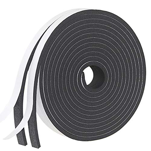 Weather Stripping Door Seal Strip for Doors and Windows, 1/2In x 1/2In x 13Ft x 2 Roll Foam Insulation Tape Self Adhesive,Sound Proof,Weatherstrip,Pipe Cooling, Air Conditioning Seal Strip - size: 1/2 in x 1/2 in x 13 ft x 2 Roll