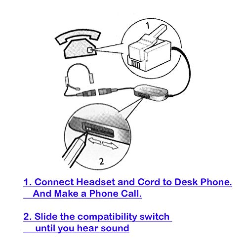Desk Phone Headset - Superb Sound Professional Monaural Corded Phone Headset Compatible with Polycom, Cisco,Avaya/Lucent, Nortel,Polycom,Samsung,Mitel and Most IP Phones